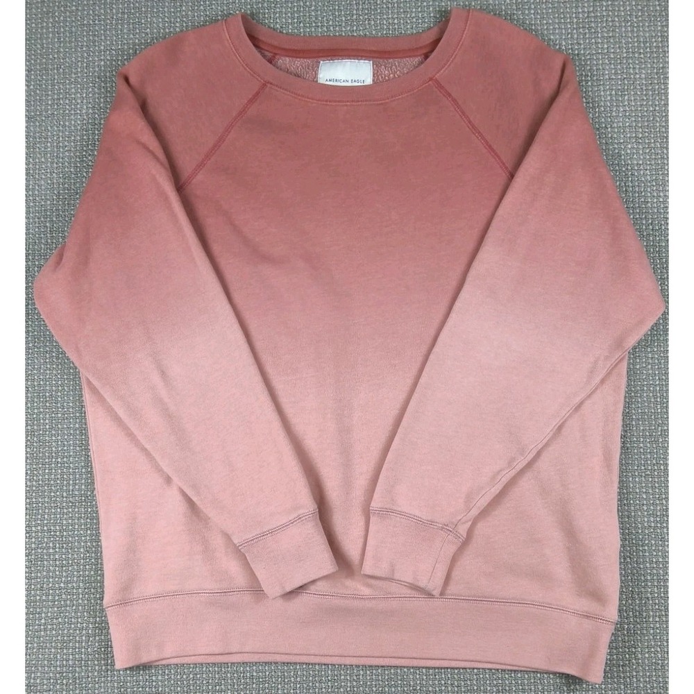 American Eagle Pink Ombre Jegging Fit Raglan Sweatshirt Size M